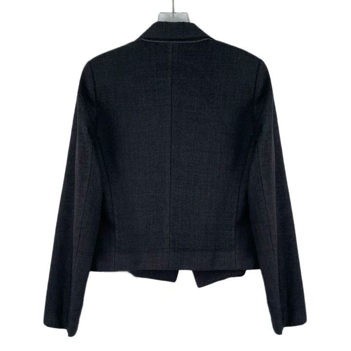 Brunello Cucinelli Brunello Cucinelli Black Wool Lapel Blazer Size S / US 4 / IT 40 - 2 Thumbnail
