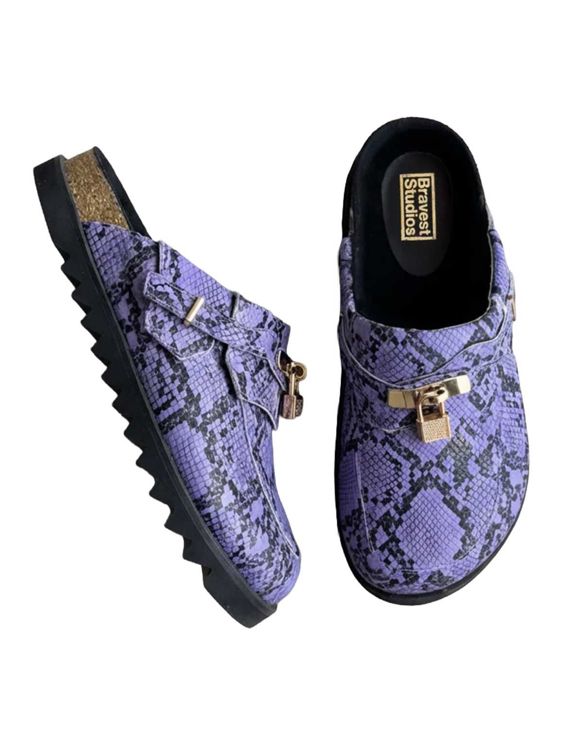 Bravest Studios Bag Clog Snakeskin Purple Size US 6 / EU 39 - 3 Thumbnail