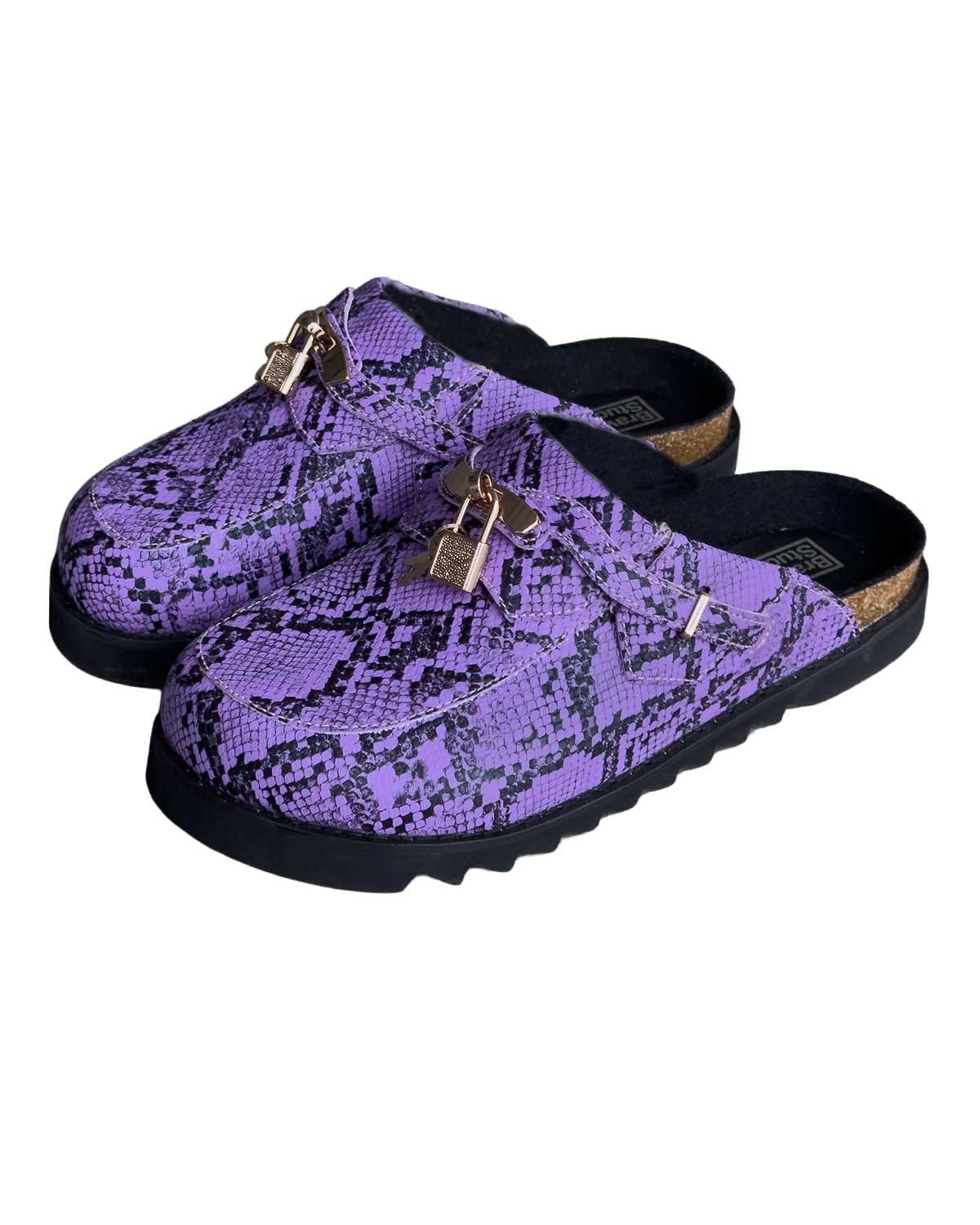 Bravest Studios Bag Clog Snakeskin Purple Size US 7 / EU 40 - 2 Thumbnail