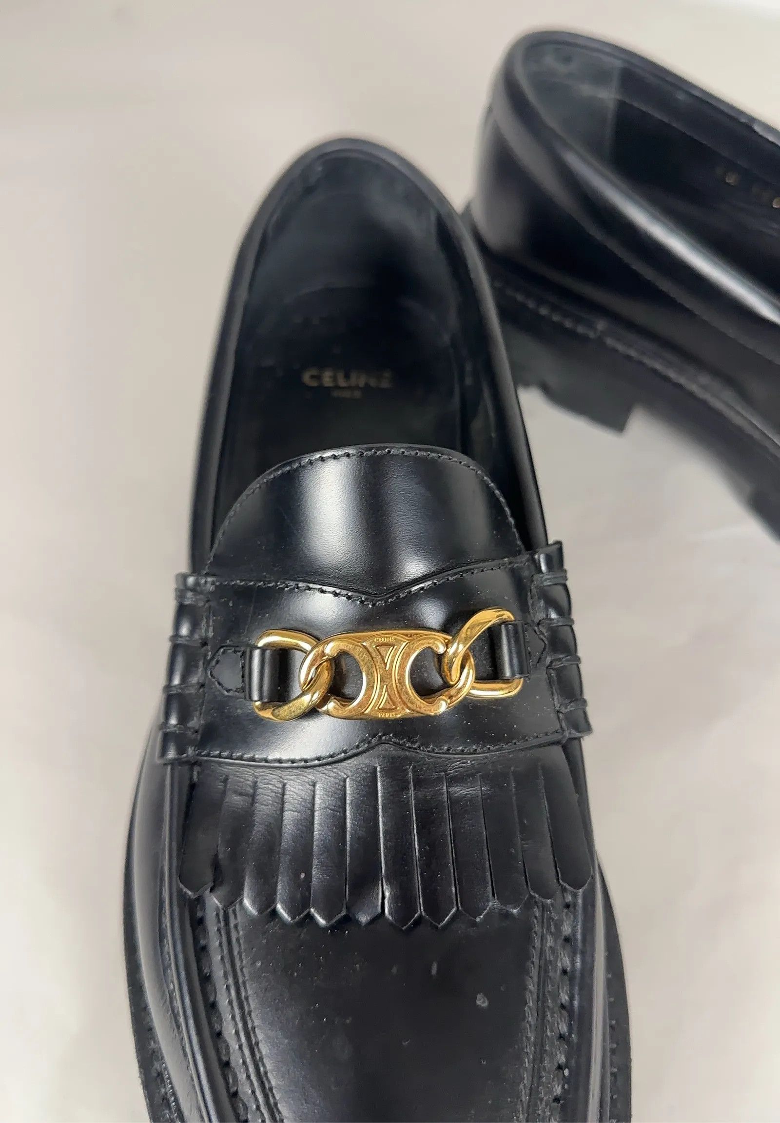 Celine Celine Margaret Loafer Triomphe Chain Loafers Size US 9 / IT 39 - 8 Thumbnail