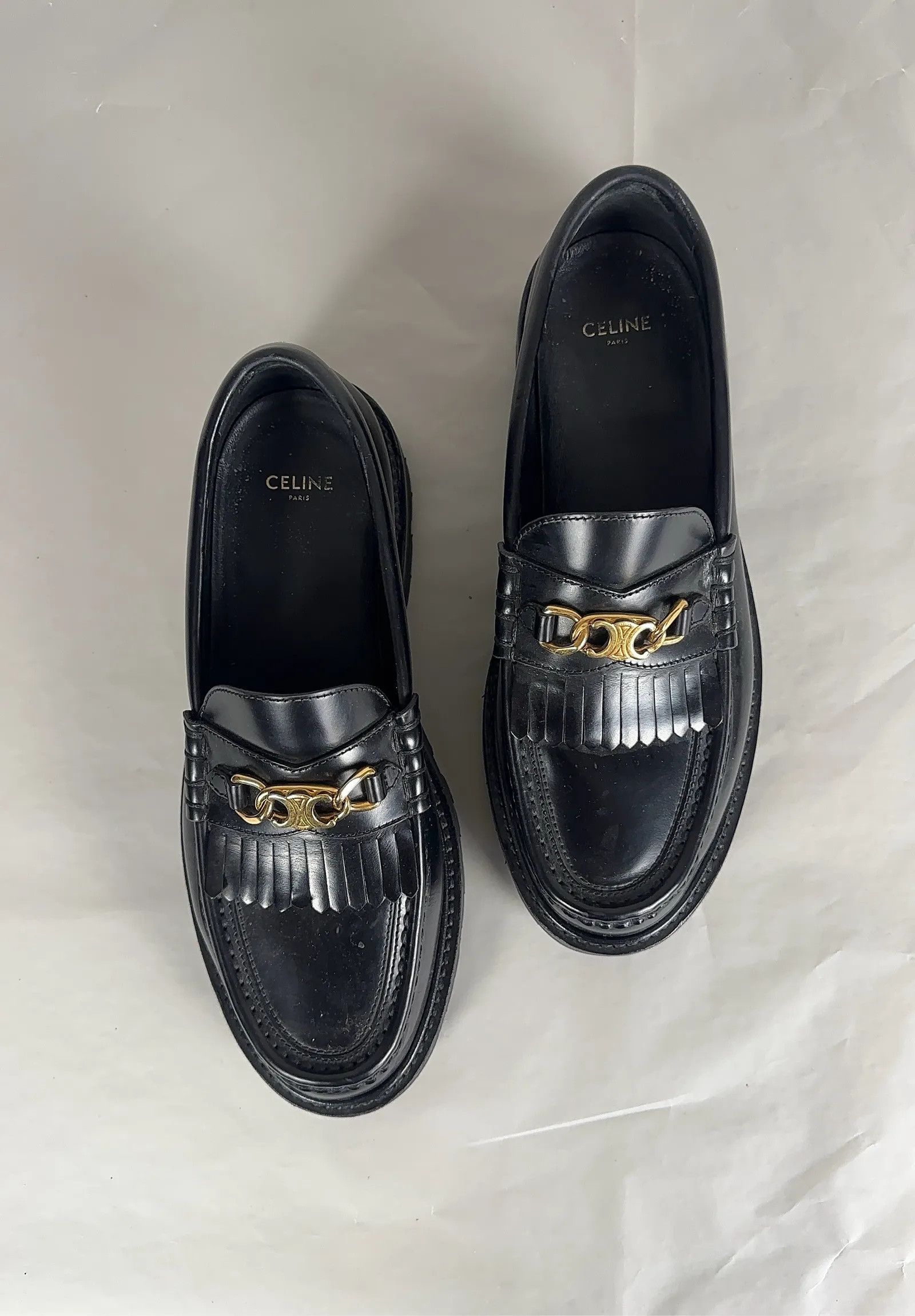 Celine Celine Margaret Loafer Triomphe Chain Loafers Size US 9 / IT 39 - 3 Thumbnail