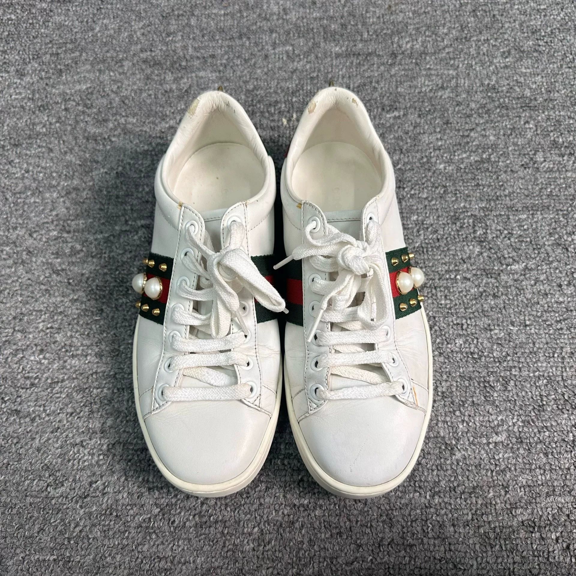 Gucci Gucci White Lowtop Sneakers us_6 Women Size US 6 / IT 36 - 4 Thumbnail