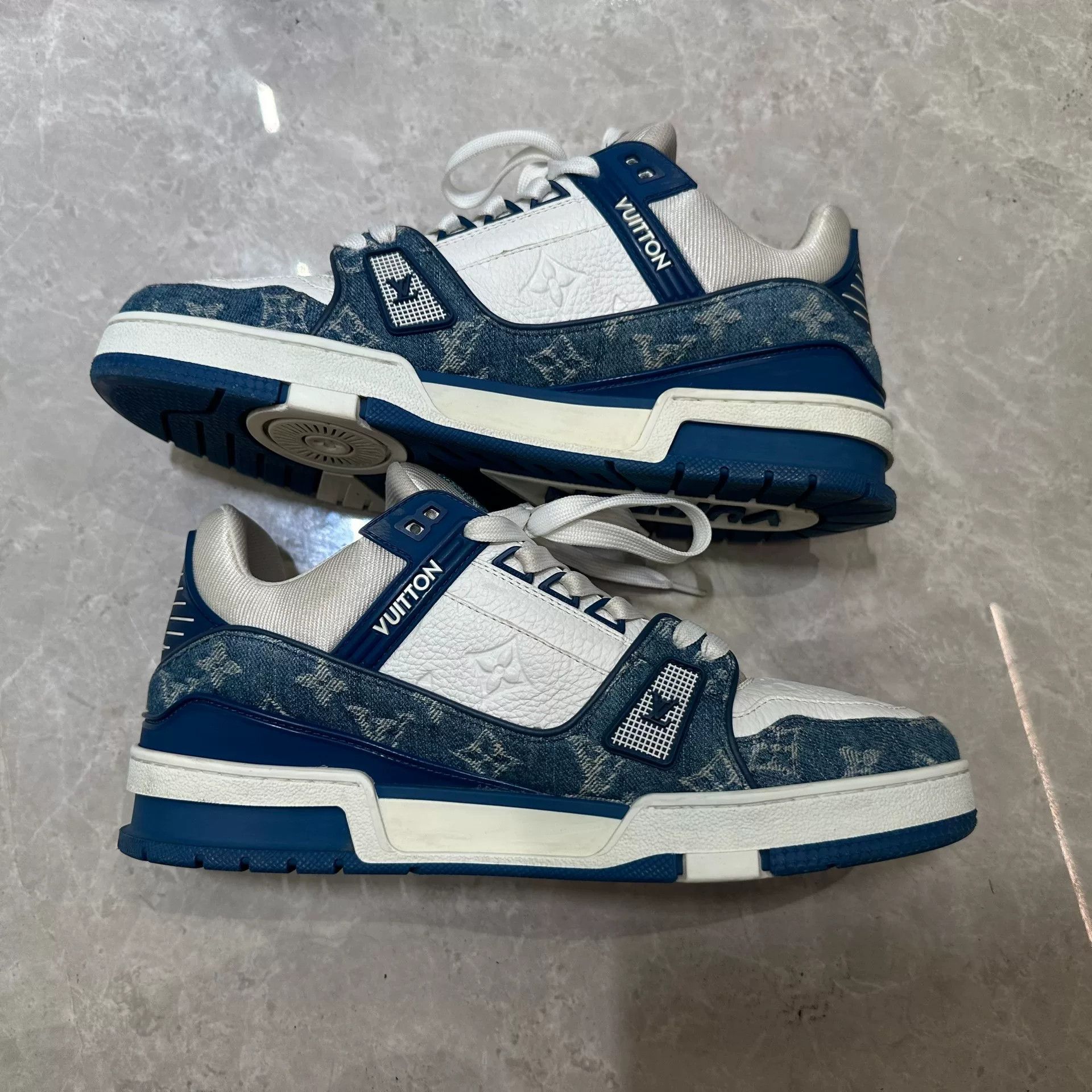 Louis Vuitton Louis Vuitton Training Denim Blue Lowtop Sneakers 8 Men Size US 8 / EU 41 - 3 Thumbnail