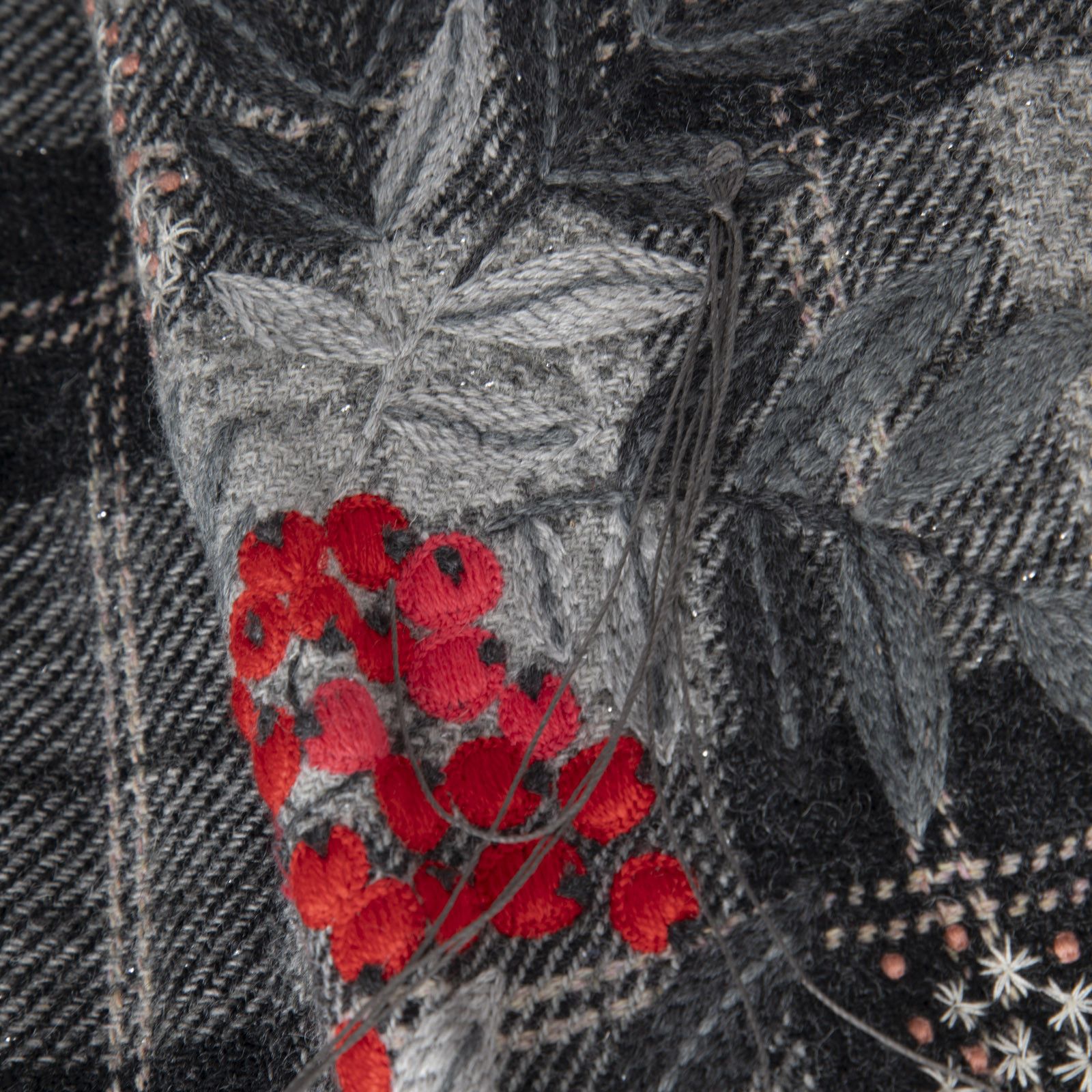 Marithe + Francois Girbaud Grey Wool Tartan Jacket Size L / US 10 / IT 46 - 3 Thumbnail