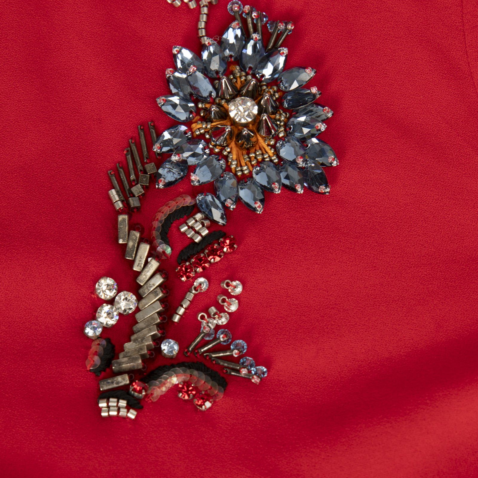 Miu Miu Red Embellished Blouse Size XS / US 0-2 / IT 36-38 - 3 Thumbnail