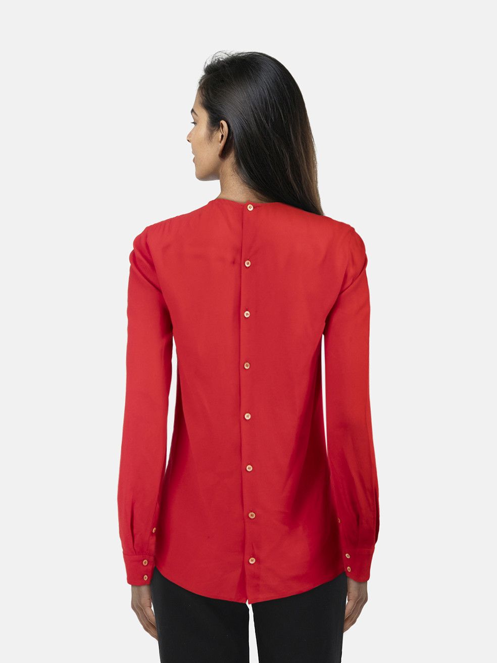 Miu Miu Red Embellished Blouse Size XS / US 0-2 / IT 36-38 - 2 Thumbnail