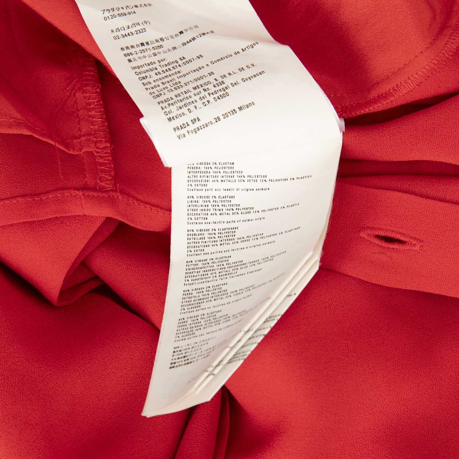 Miu Miu Red Embellished Blouse Size XS / US 0-2 / IT 36-38 - 9 Thumbnail