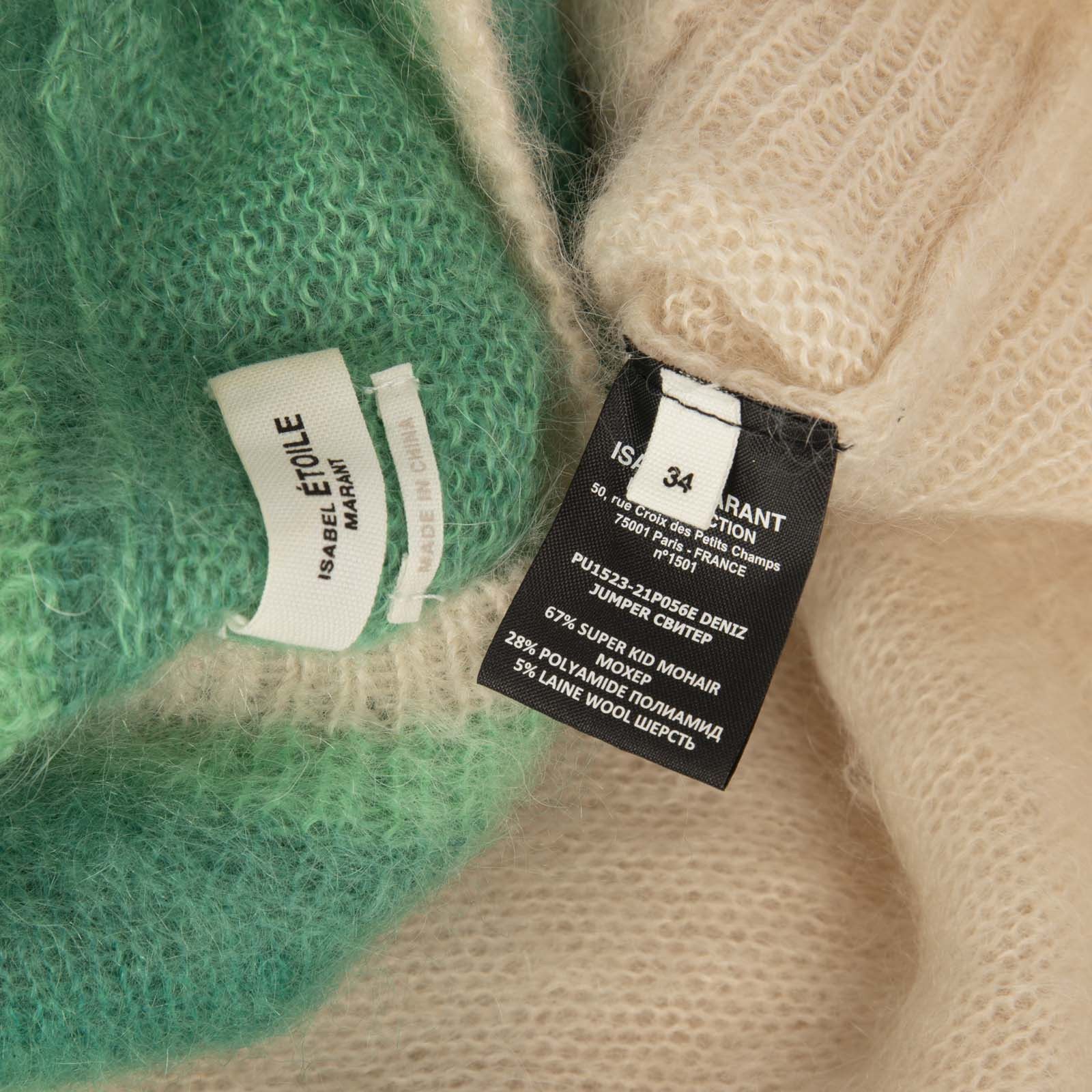 Isabel Marant Green & Beige Ombré Mohair Sweater Size XS / US 0-2 / IT 36-38 - 5 Thumbnail