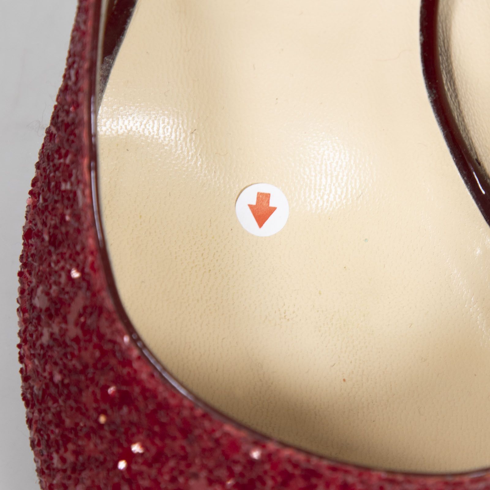 Jimmy Choo Red Glitter Platform Heels Size US 8 / IT 38 - 6 Thumbnail