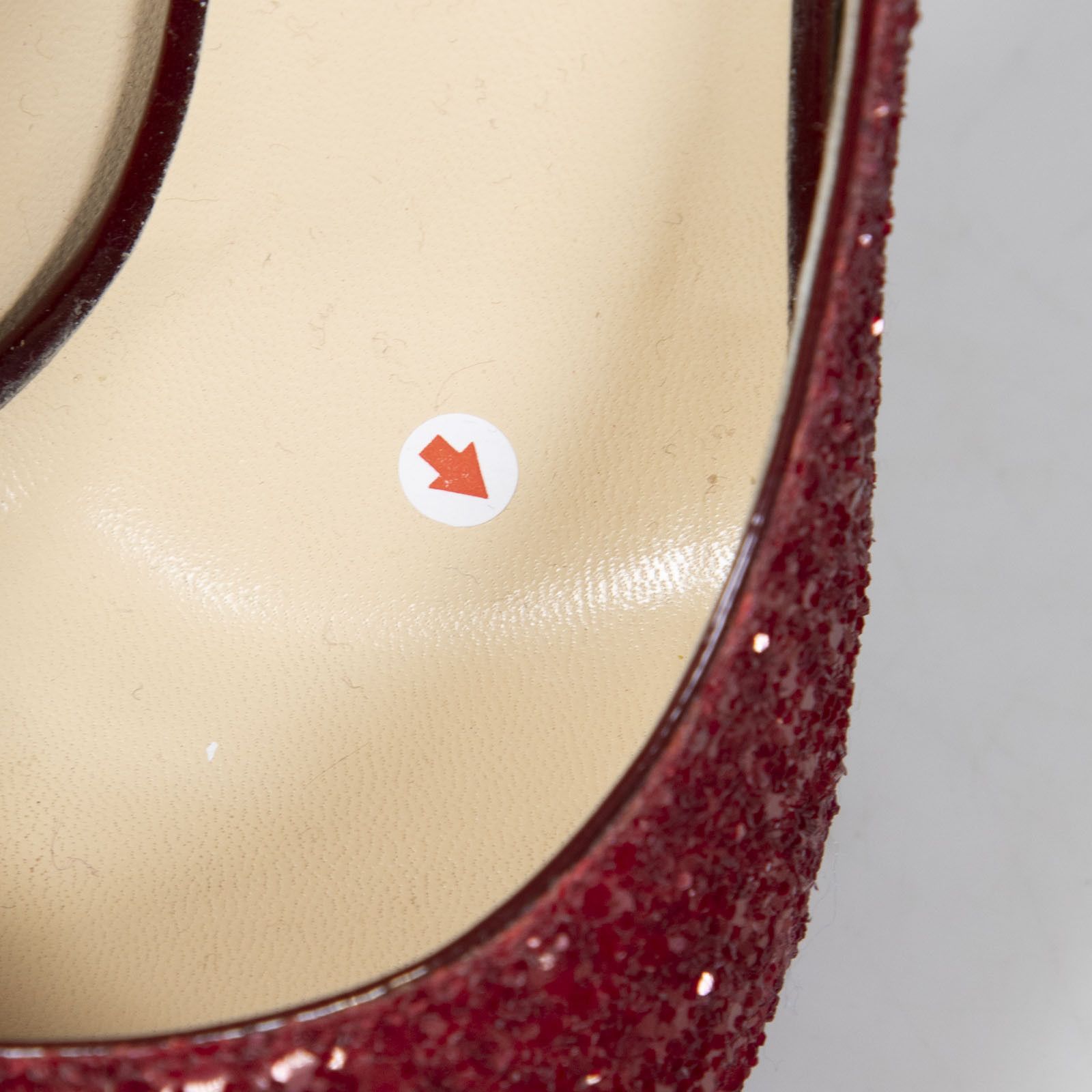 Jimmy Choo Red Glitter Platform Heels Size US 8 / IT 38 - 7 Thumbnail