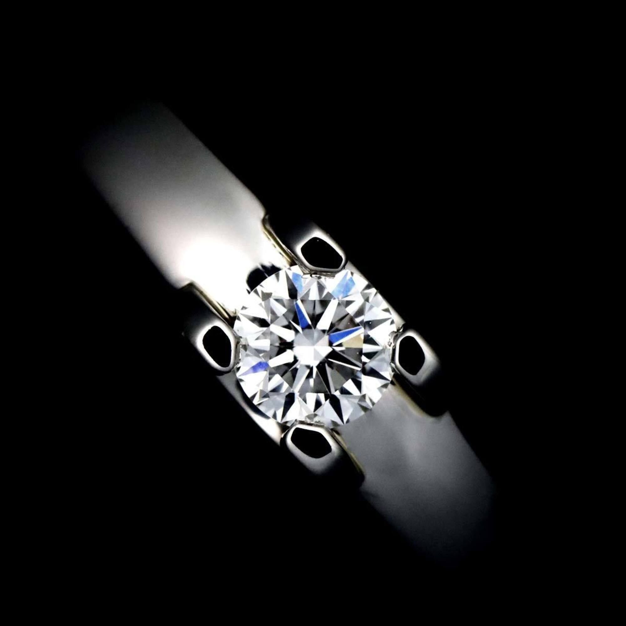 Cartier Cartier C de Solitaire Diamond Ring, 0.23ct E VVS1, Size 47, Platinum. Size ONE SIZE - 6 Thumbnail