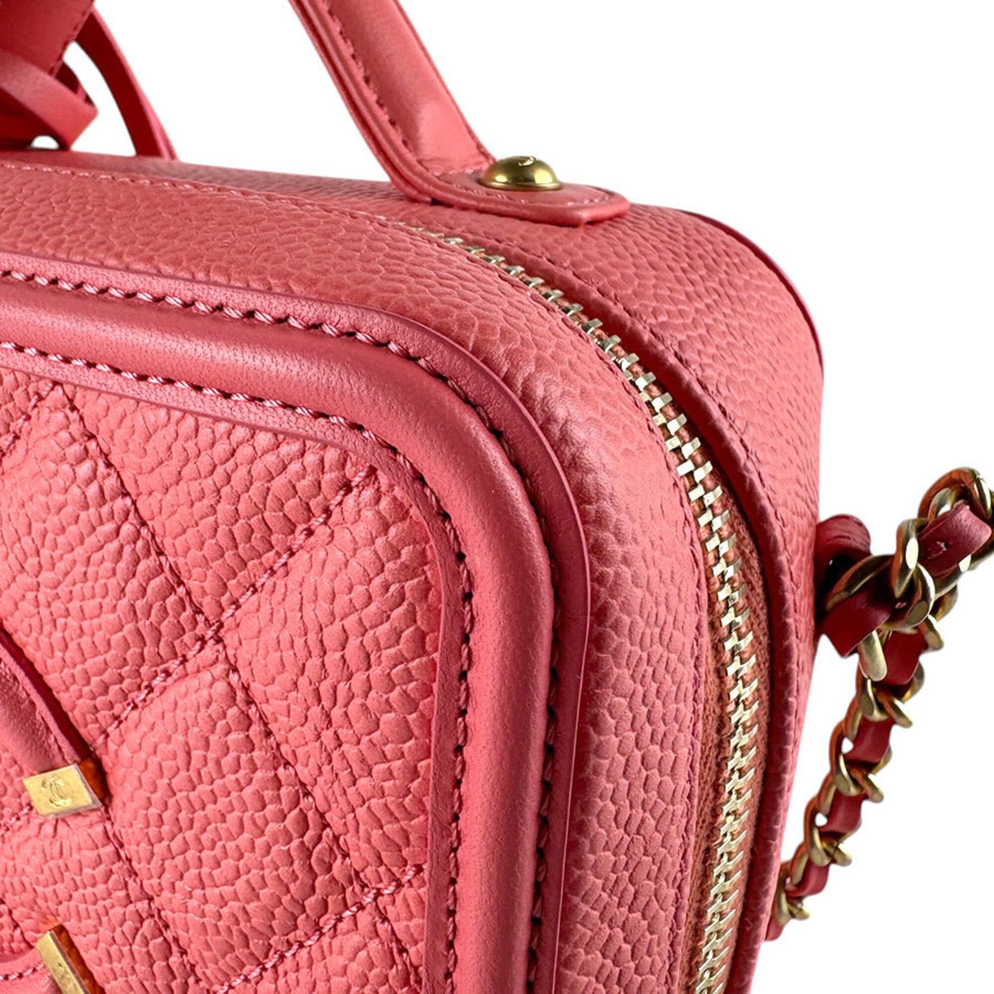 Chanel Chanel Shoulder Bag CC Figley Caviar Leather Pink Women's z9351 Size ONE SIZE - 7 Thumbnail