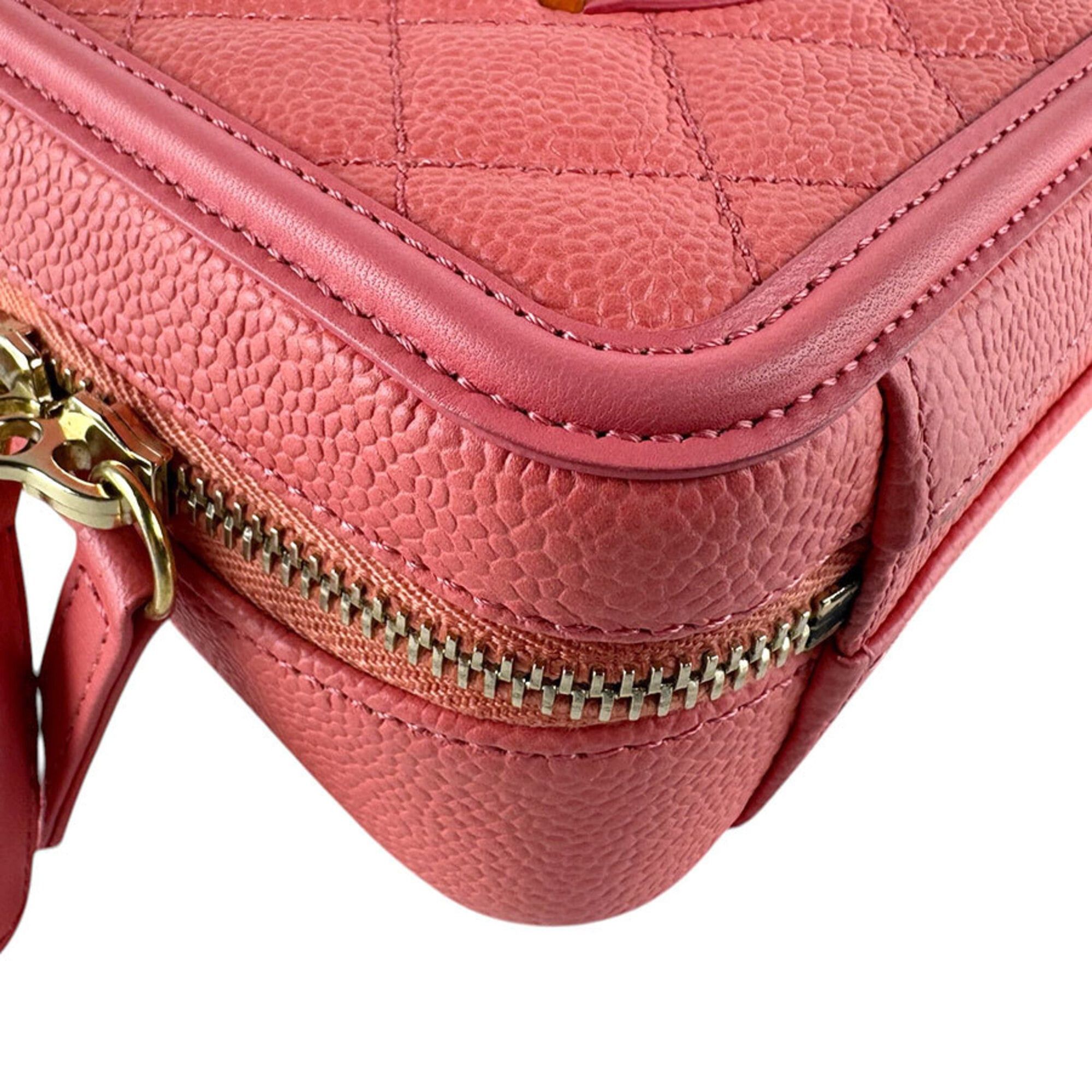 Chanel Chanel Shoulder Bag CC Figley Caviar Leather Pink Women's z9351 Size ONE SIZE - 8 Thumbnail