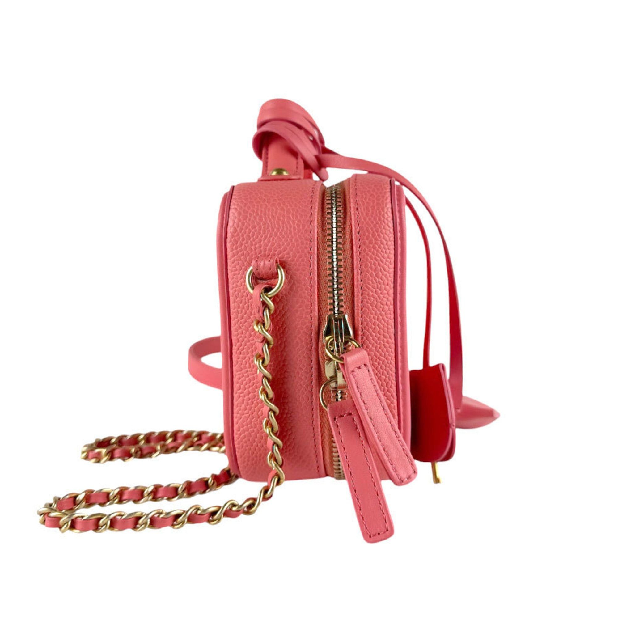 Chanel Chanel Shoulder Bag CC Figley Caviar Leather Pink Women's z9351 Size ONE SIZE - 2 Thumbnail