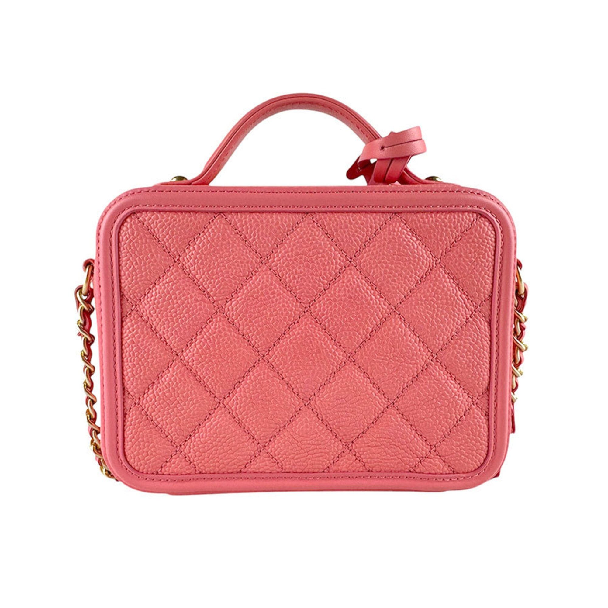 Chanel Chanel Shoulder Bag CC Figley Caviar Leather Pink Women's z9351 Size ONE SIZE - 3 Thumbnail