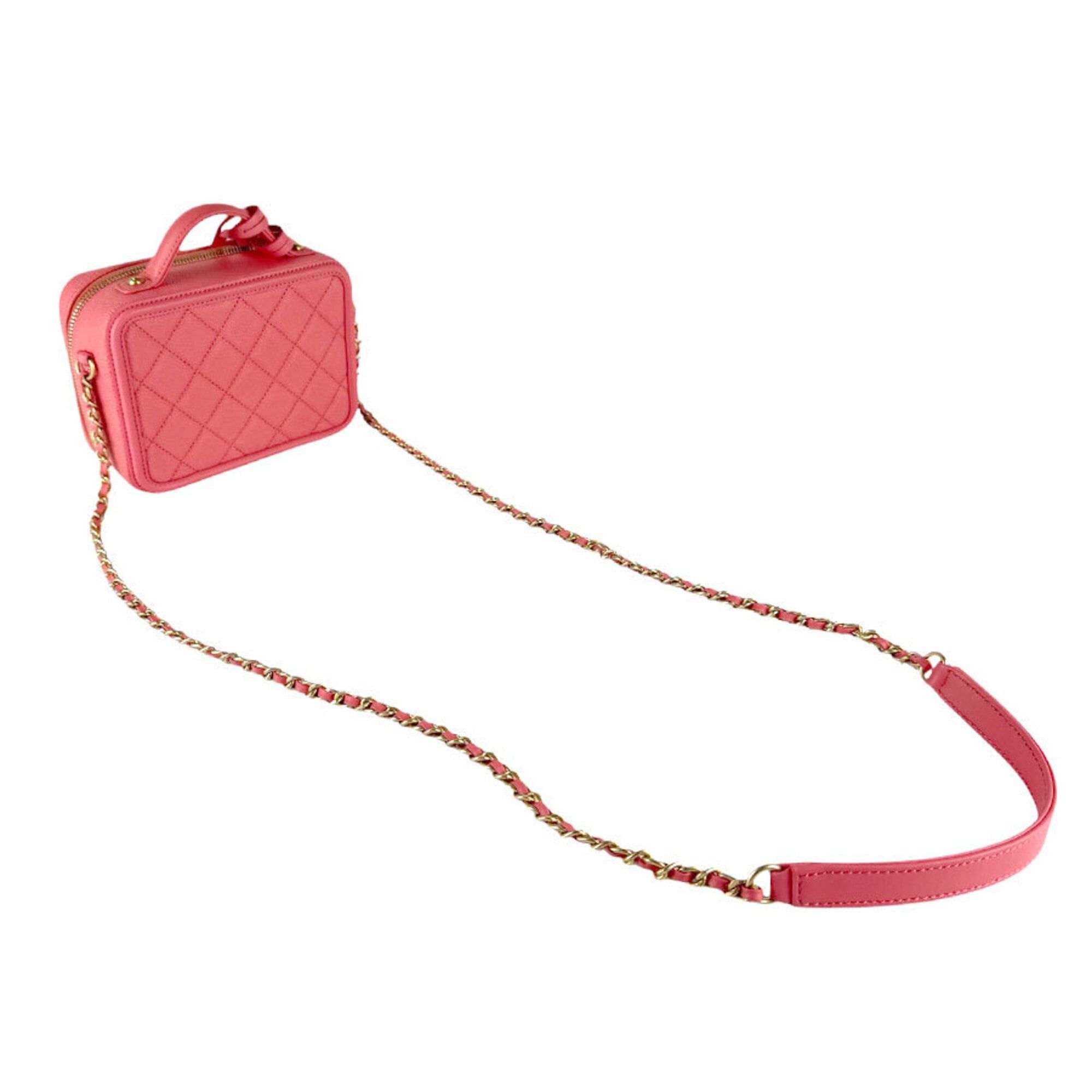 Chanel Chanel Shoulder Bag CC Figley Caviar Leather Pink Women's z9351 Size ONE SIZE - 10 Thumbnail