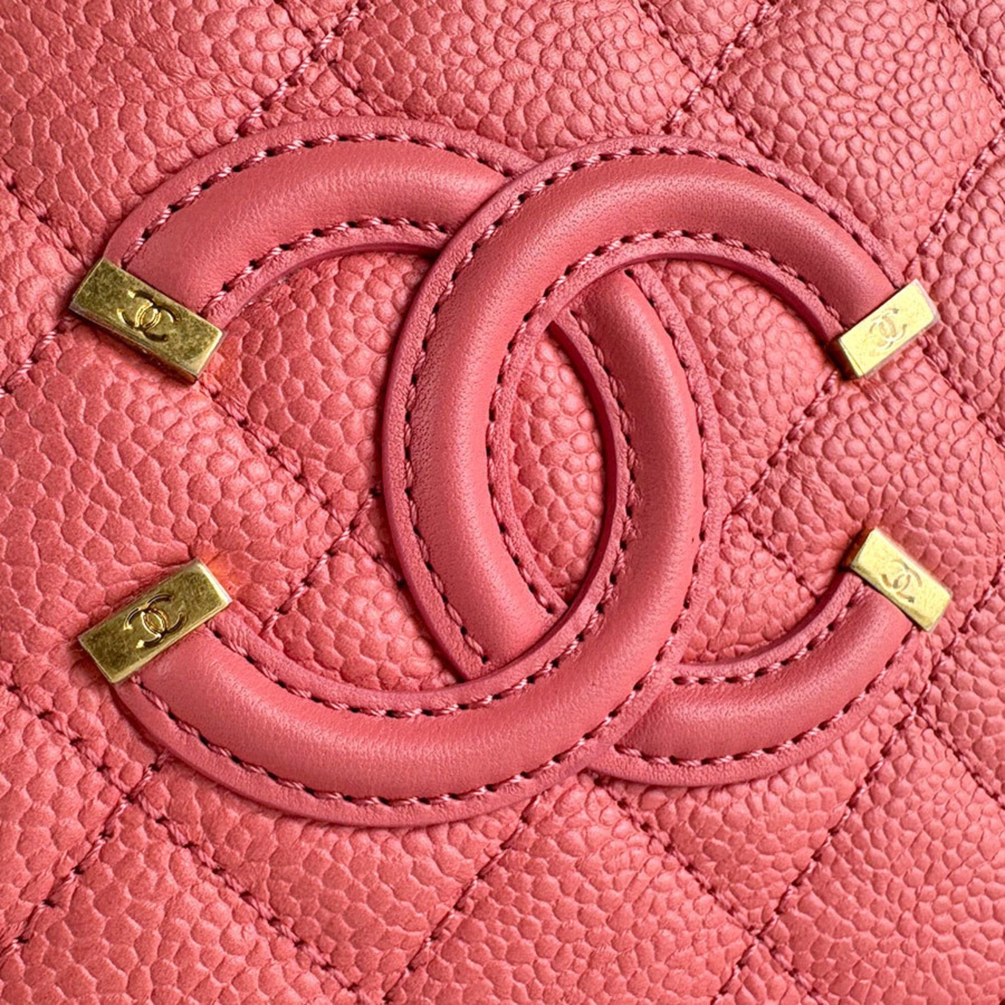 Chanel Chanel Shoulder Bag CC Figley Caviar Leather Pink Women's z9351 Size ONE SIZE - 12 Thumbnail