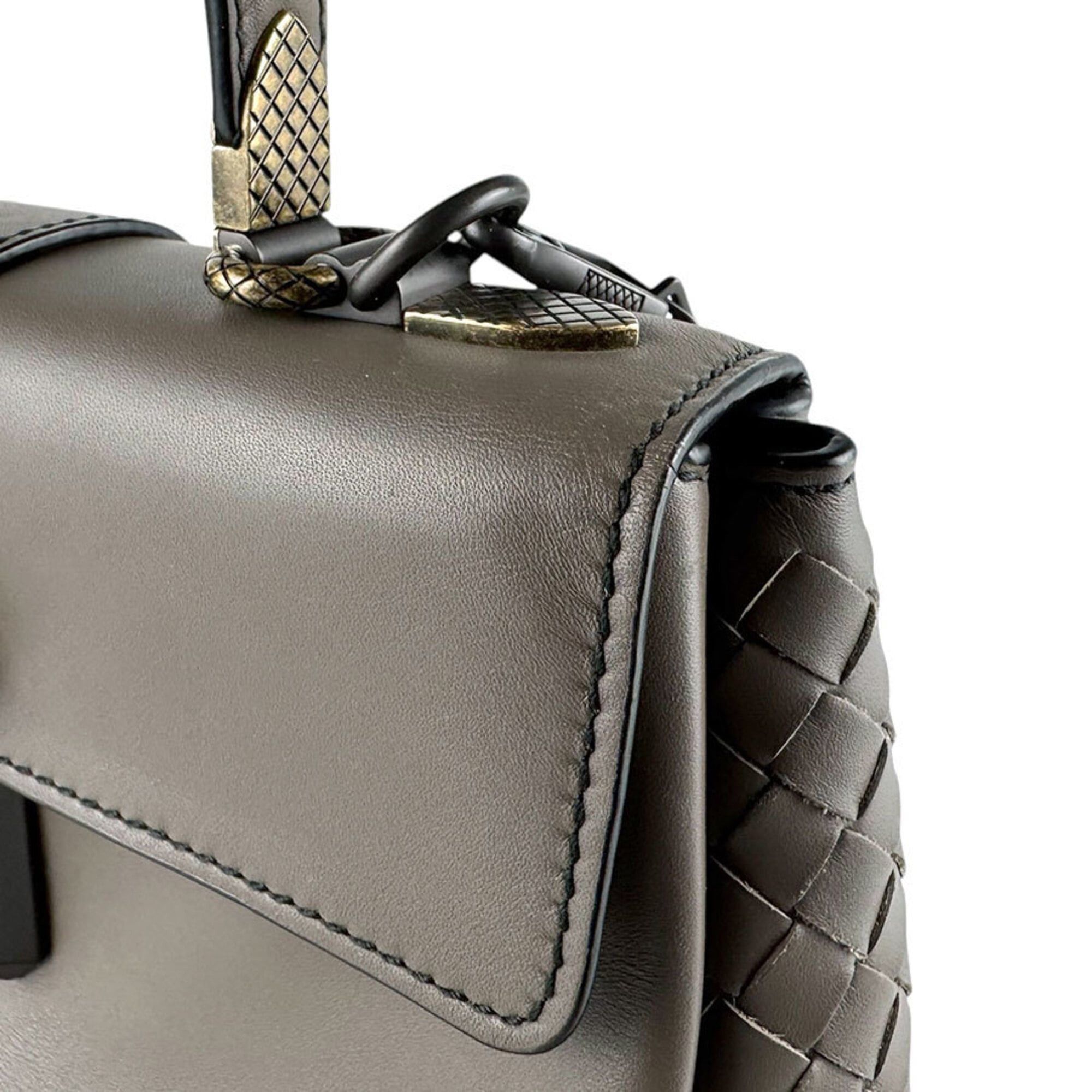 Bottega Veneta Bottega Veneta handbag/shoulder bag, Intrecciato, Small Piazza, leather, greige, women's, z9356 Size ONE SIZE - 7 Thumbnail
