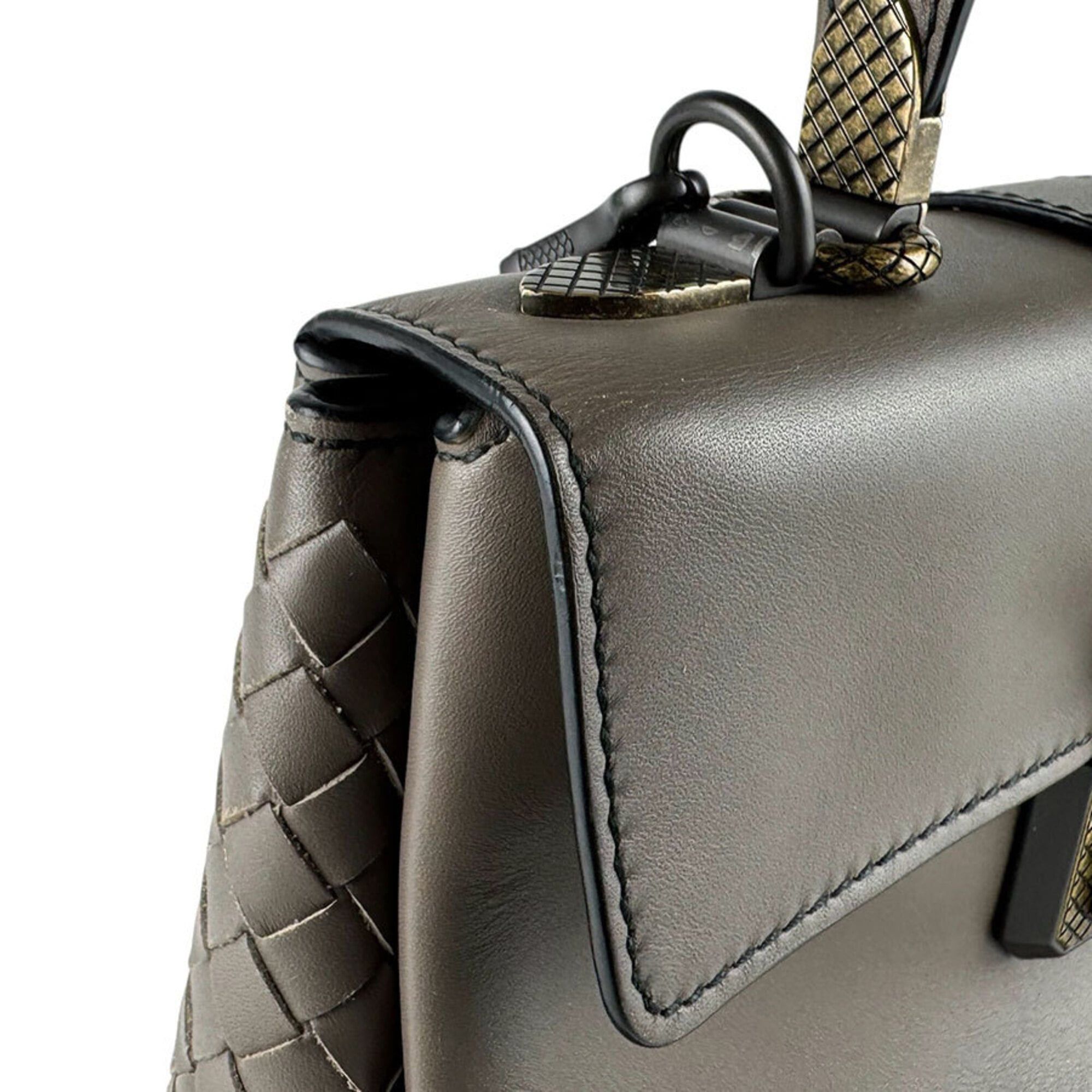 Bottega Veneta Bottega Veneta handbag/shoulder bag, Intrecciato, Small Piazza, leather, greige, women's, z9356 Size ONE SIZE - 6 Thumbnail