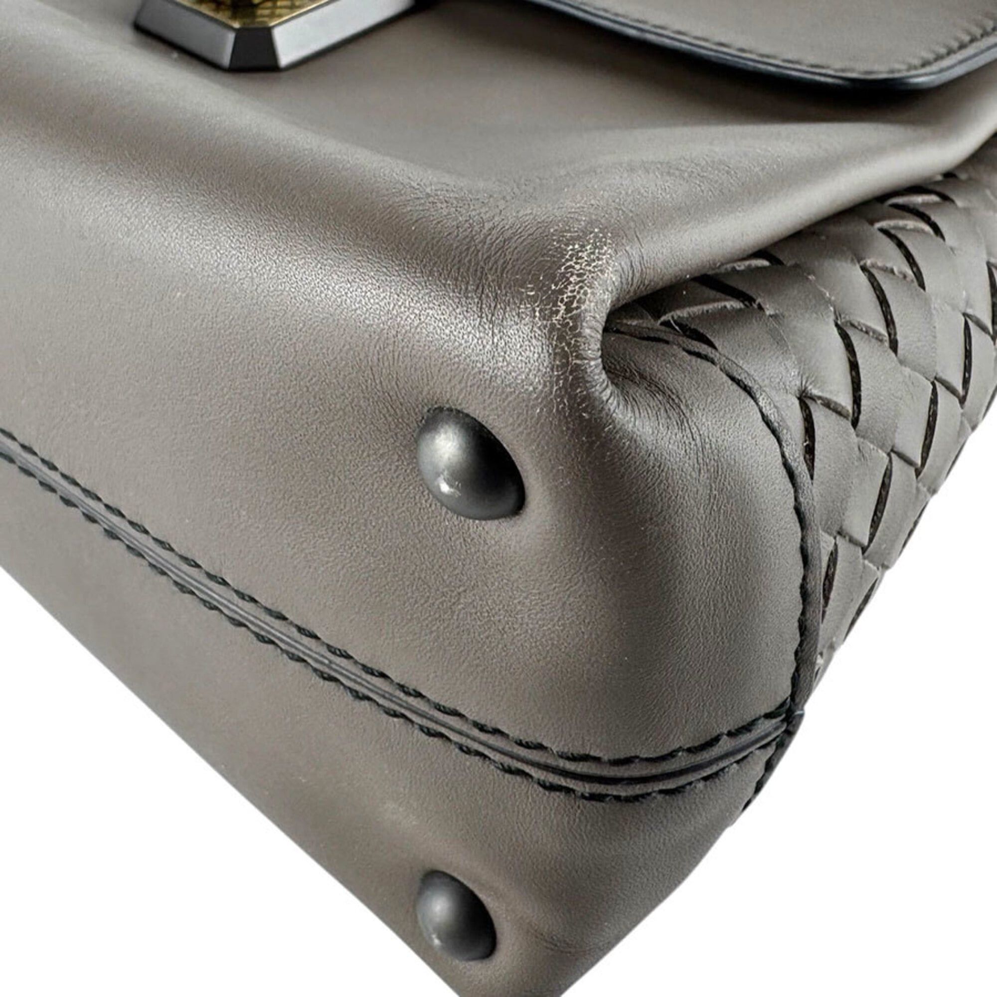 Bottega Veneta Bottega Veneta handbag/shoulder bag, Intrecciato, Small Piazza, leather, greige, women's, z9356 Size ONE SIZE - 9 Thumbnail