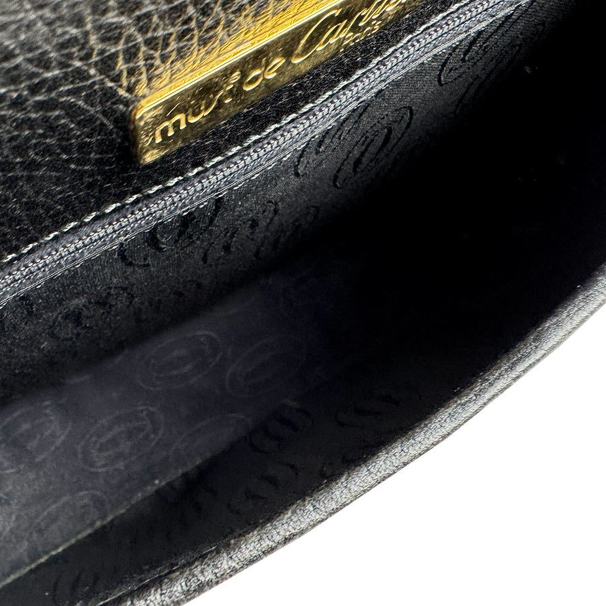 Cartier Cartier shoulder bag, Must line, leather, black and gold, women's, z9344 Size ONE SIZE - 5 Thumbnail
