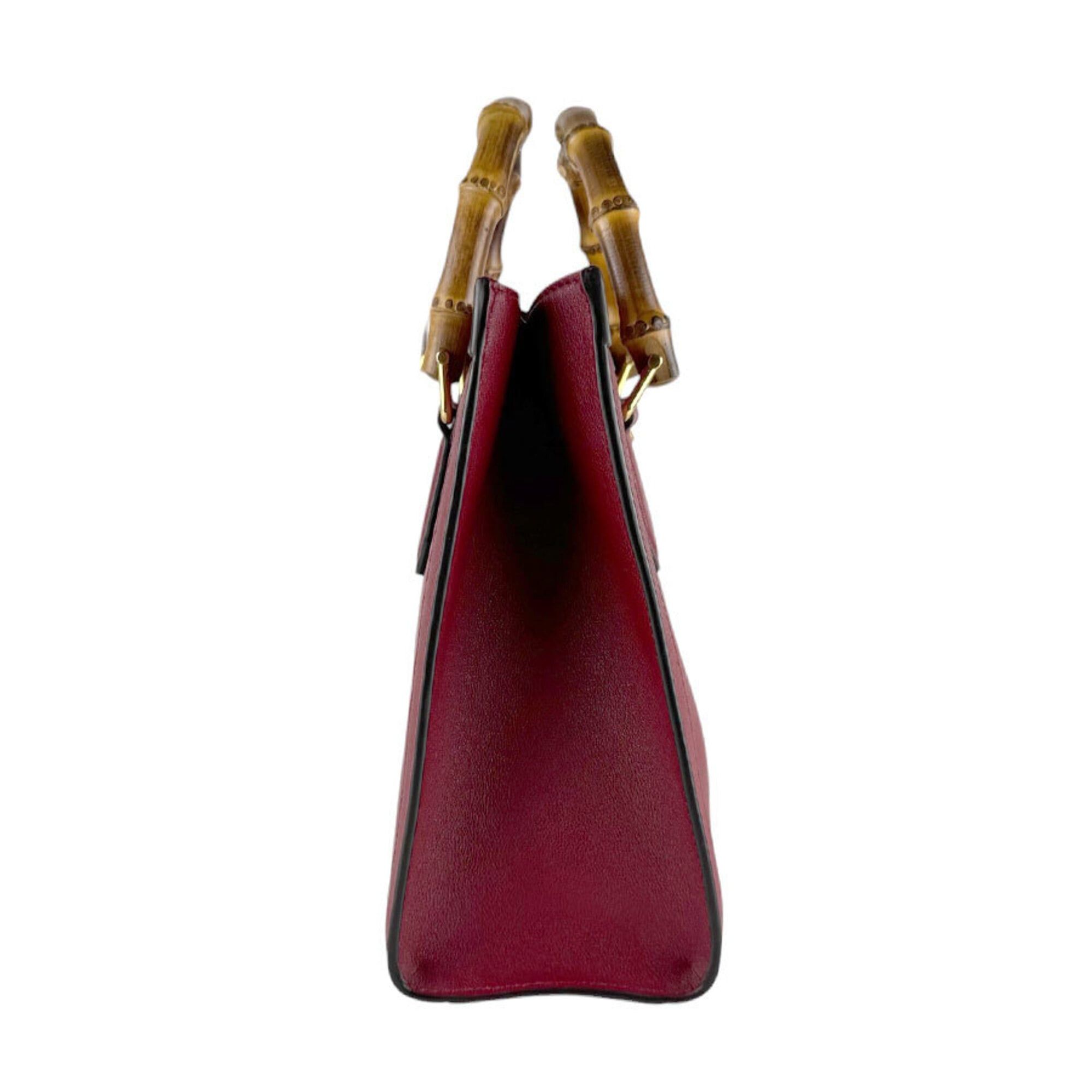 Gucci Gucci Handbag Shoulder Bag Bamboo Diana Small Tote Leather Red Women's 660195 z9306 Size ONE SIZE - 2 Thumbnail