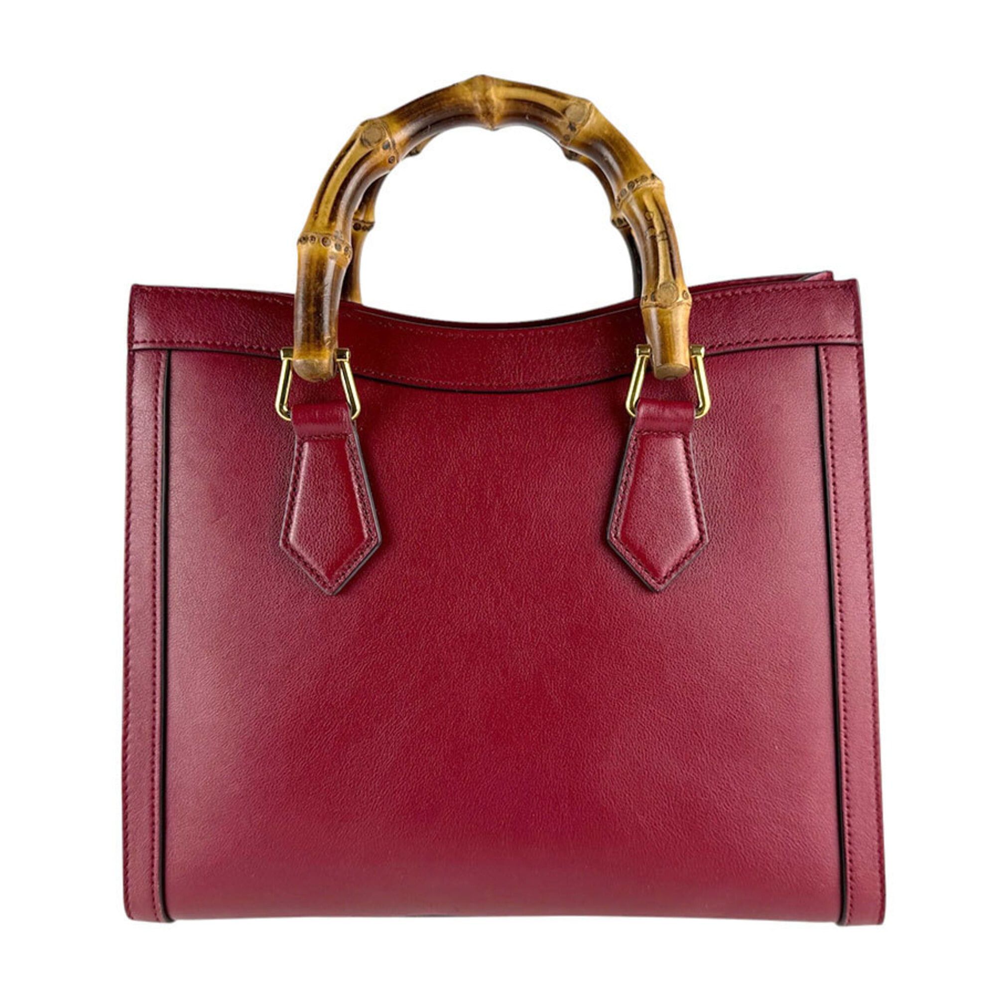 Gucci Gucci Handbag Shoulder Bag Bamboo Diana Small Tote Leather Red Women's 660195 z9306 Size ONE SIZE - 3 Thumbnail