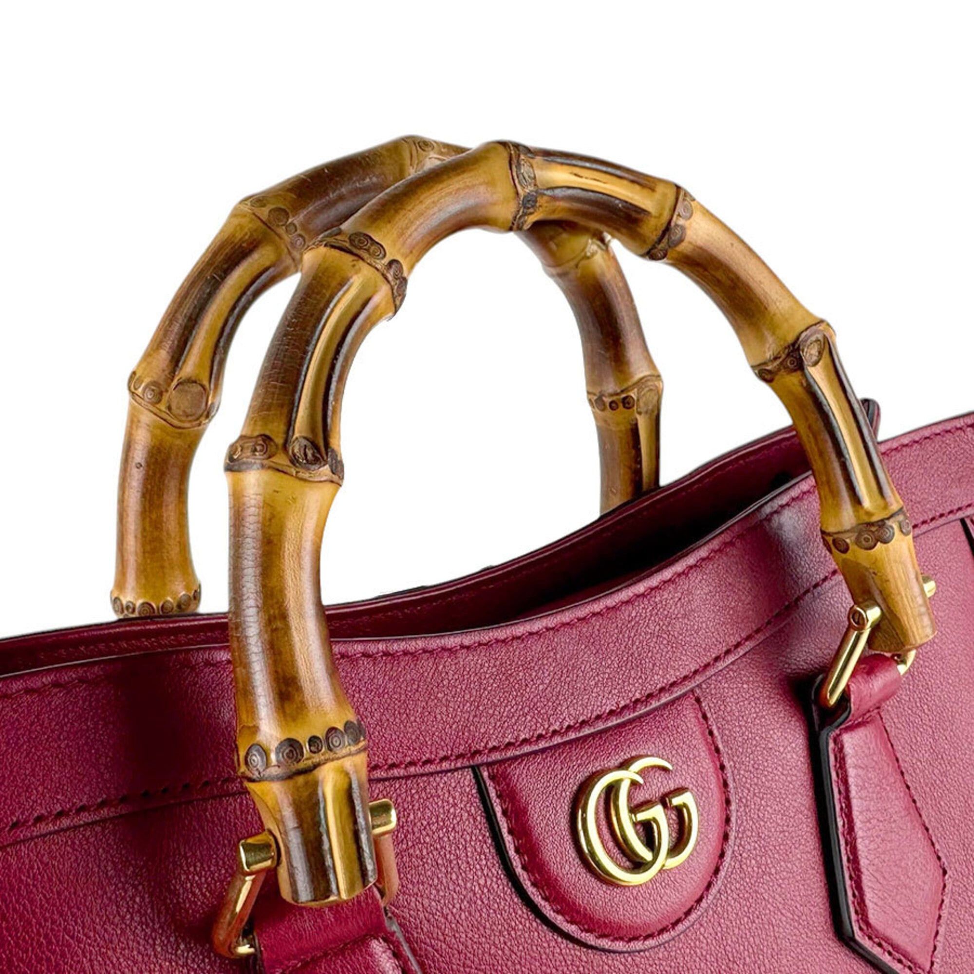 Gucci Gucci Handbag Shoulder Bag Bamboo Diana Small Tote Leather Red Women's 660195 z9306 Size ONE SIZE - 10 Thumbnail