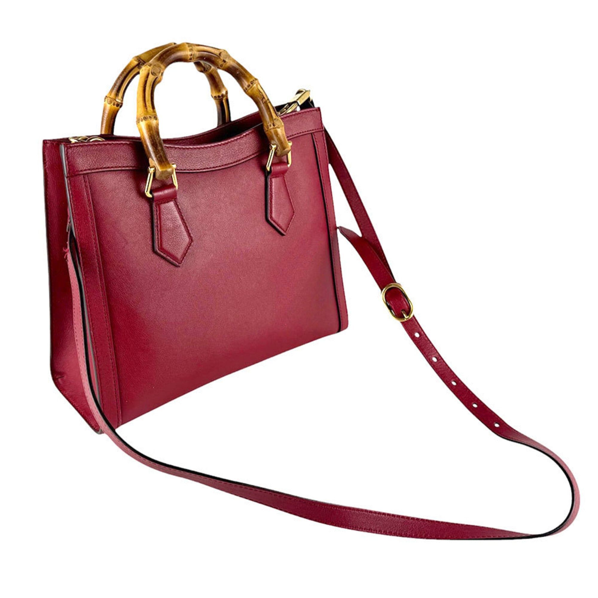 Gucci Gucci Handbag Shoulder Bag Bamboo Diana Small Tote Leather Red Women's 660195 z9306 Size ONE SIZE - 11 Thumbnail