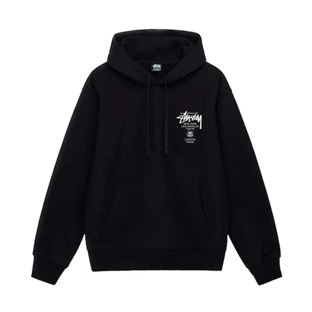 Stussy World Tour Hoodie Black Size US XL / EU 56 / 4 - 2 Thumbnail