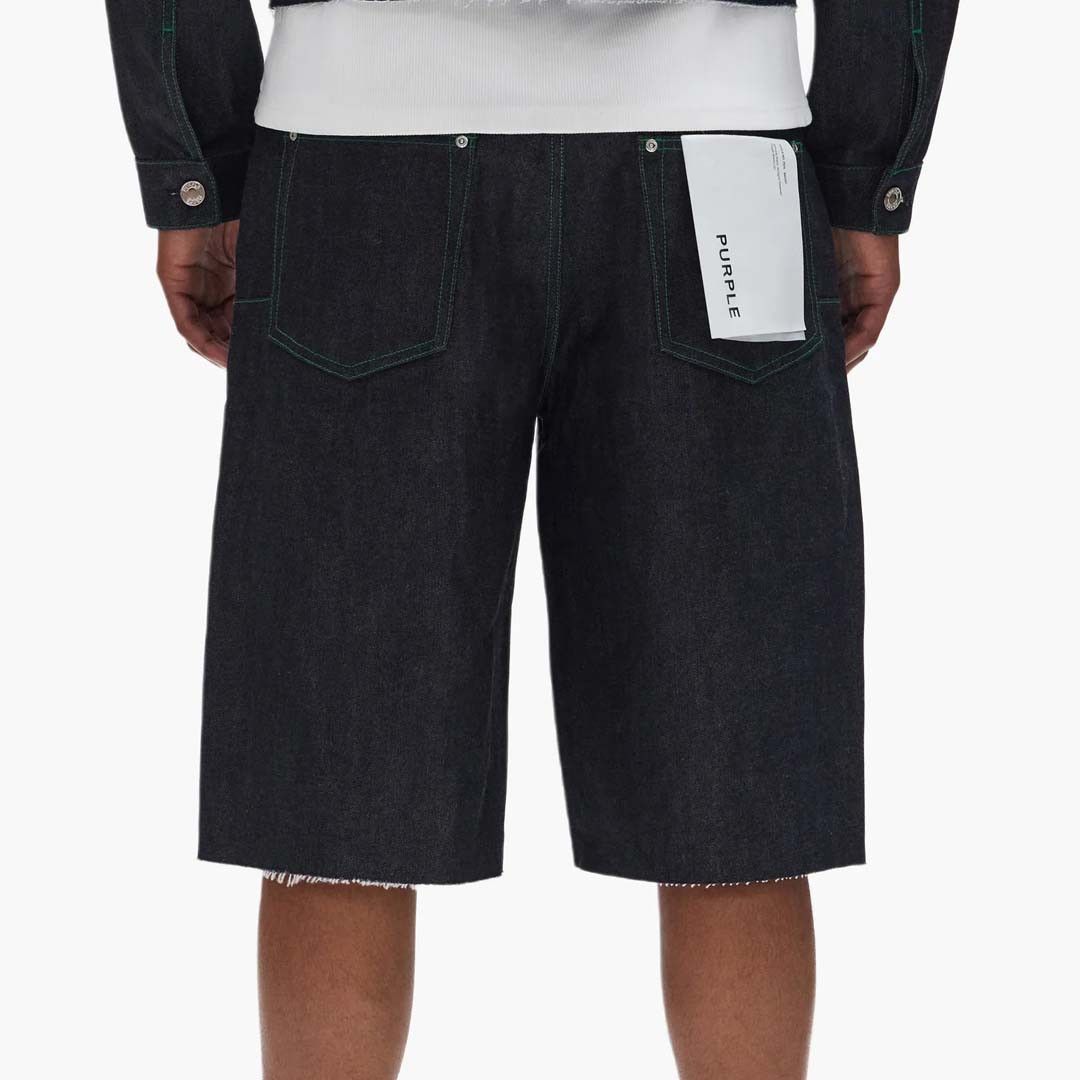 Purple Brand P070 Long Shorts Raw Dark Indigo Size US 36 / EU 52 - 3 Thumbnail