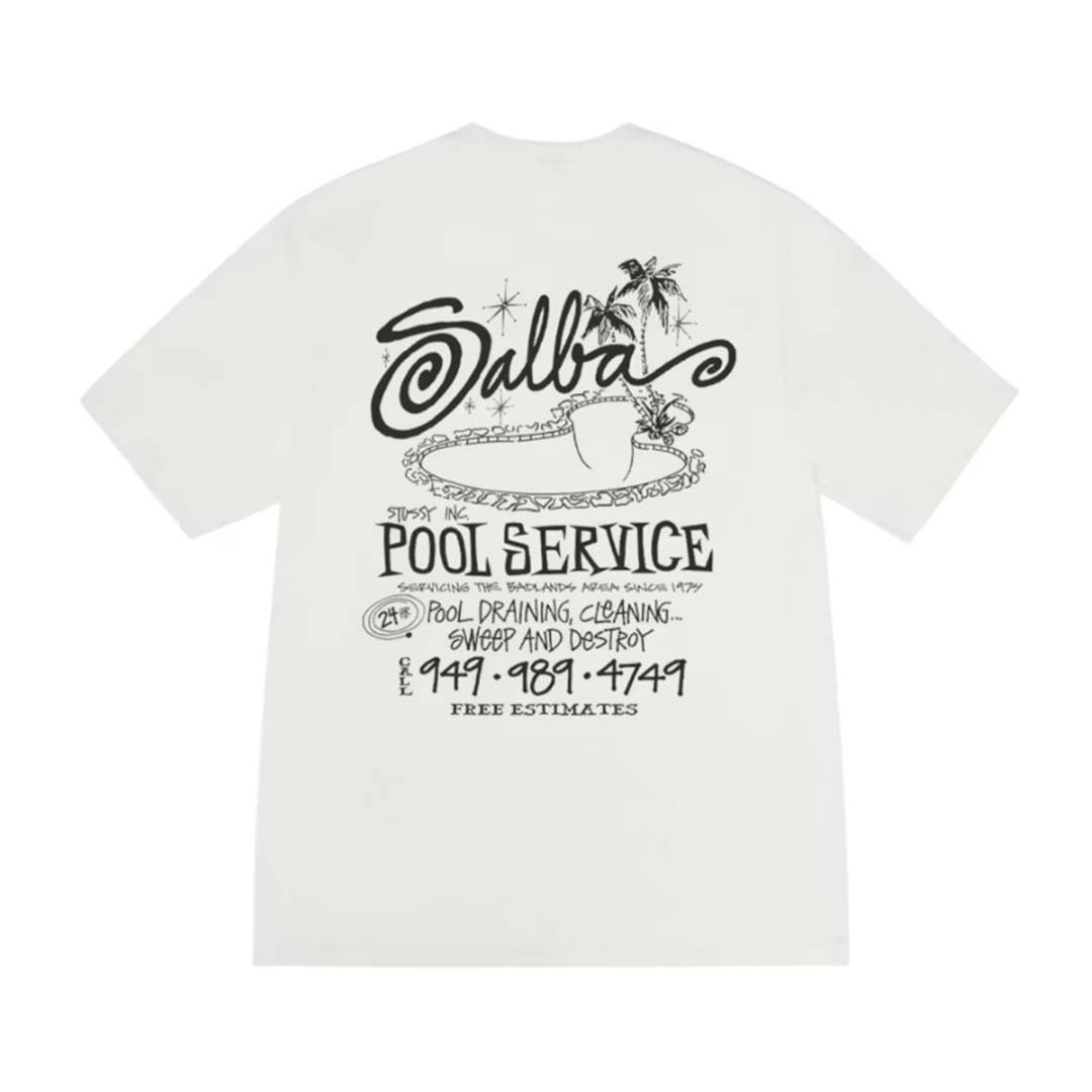 Stussy Pool Service White Tee Size US XL / EU 56 / 4 - 2 Thumbnail