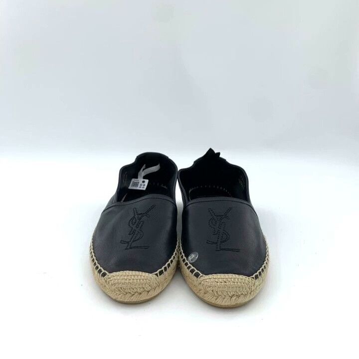 Yves Saint Laurent Saint Laurent Black Logo Slip-On Fisherman Shoes Size US 8 / IT 38 - 3 Thumbnail