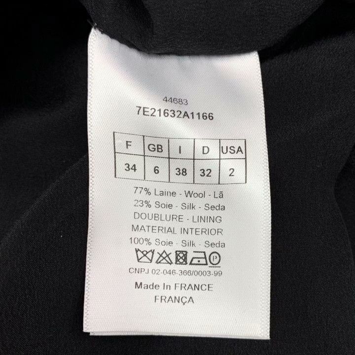 Dior Dior Black Side-Button Cotton Crewneck Dress Size XXS / US 00 / IT 34 - 6 Thumbnail