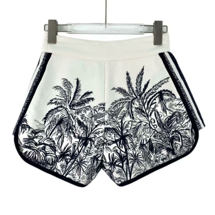 Dior Dior White Jungle Print Cotton Shorts Size 22" - 2 Thumbnail