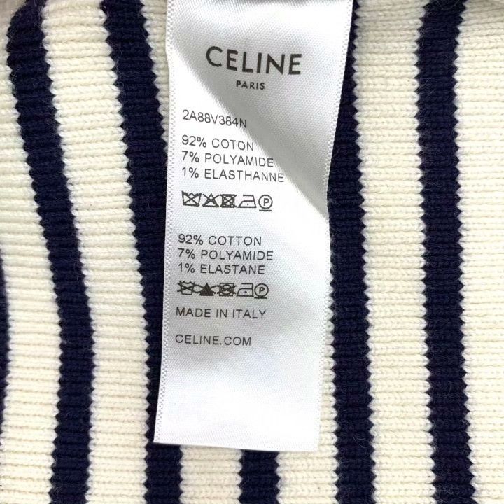 Celine Celine 22 Colorblock Stripe Logo Cotton Sweater Size M / US 6-8 / IT 42-44 - 7 Thumbnail
