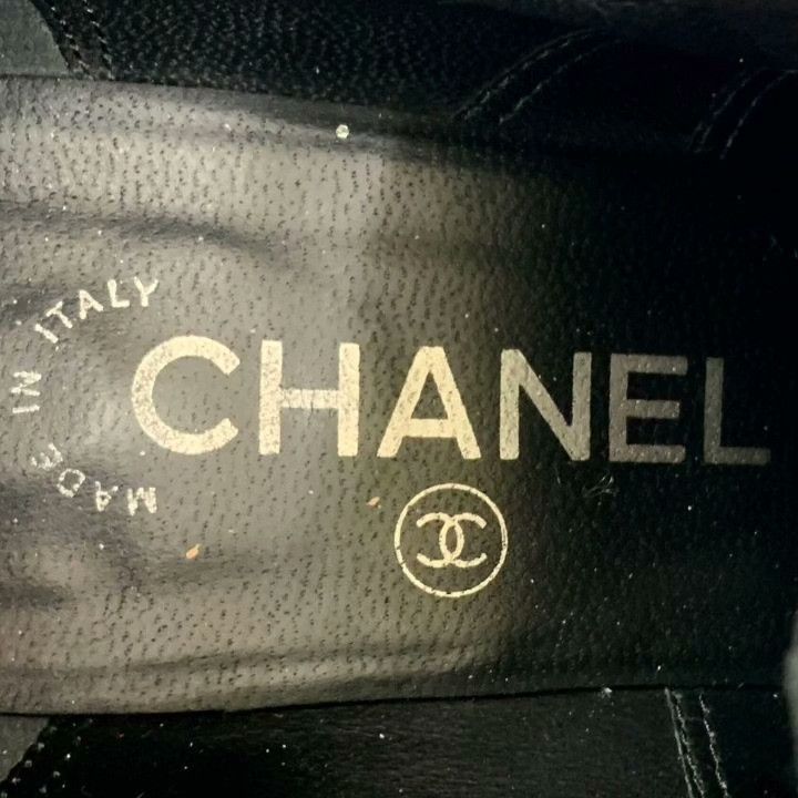 Chanel Chanel Black Lace-Up Block Heel Ankle Boots Size US 6 / IT 36 - 7 Thumbnail