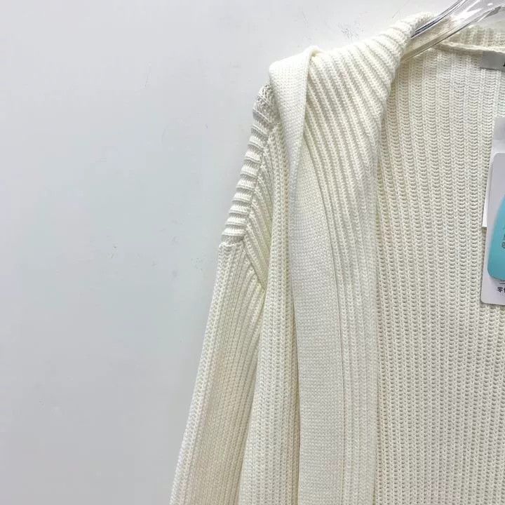 Max Mara Maxmara White Cotton Hooded Belted Cardigan Size L / US 10 / IT 46 - 3 Thumbnail