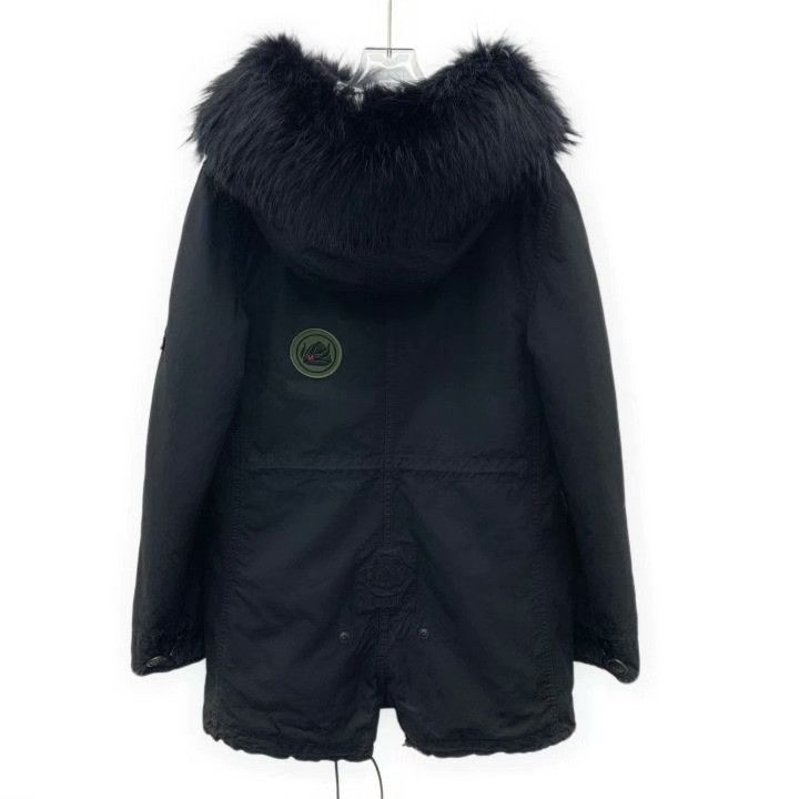 MR & MRS ITALY Mr&Mrs Black Cotton Fur Collar Coat Size XXS / US 00 / IT 34 - 2 Thumbnail
