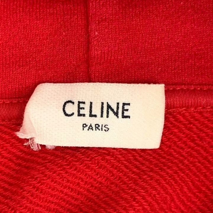 Celine Celine Red Logo Print Hoodie Size S / US 4 / IT 40 - 6 Thumbnail