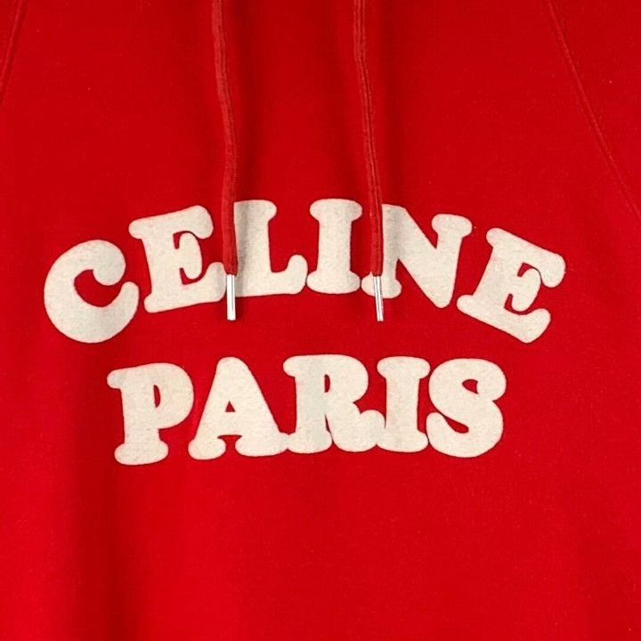 Celine Celine Red Logo Print Hoodie Size S / US 4 / IT 40 - 4 Thumbnail