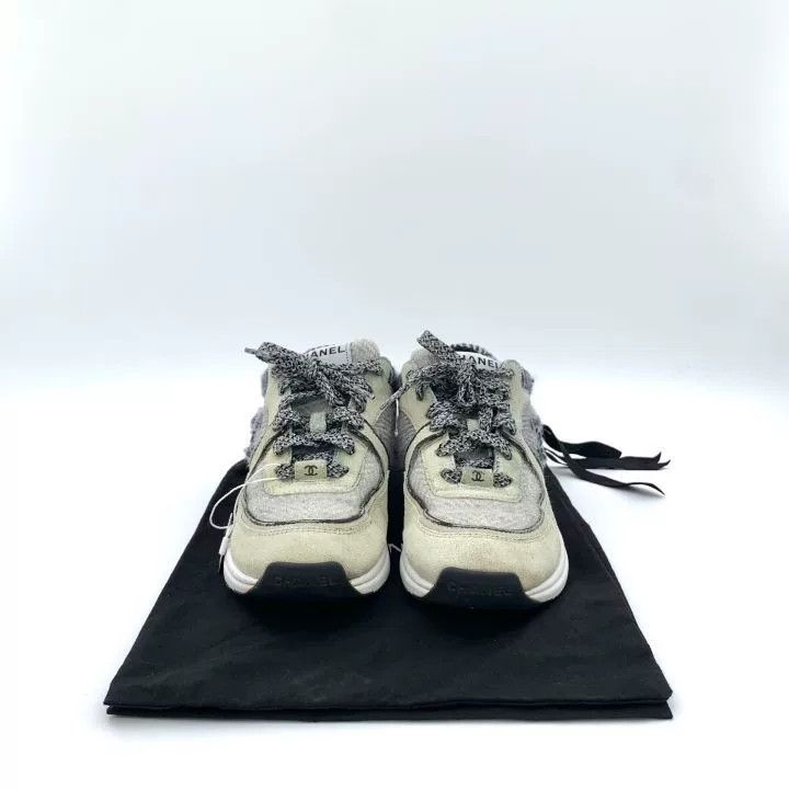Chanel Chanel Logo Embroidered Lace-Up Sneakers Size US 6 / IT 36 - 8 Thumbnail