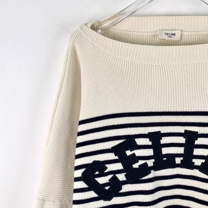 Celine Celine Colorblock Stripe Logo Embroidered Knit Size L / US 10 / IT 46 - 3 Thumbnail