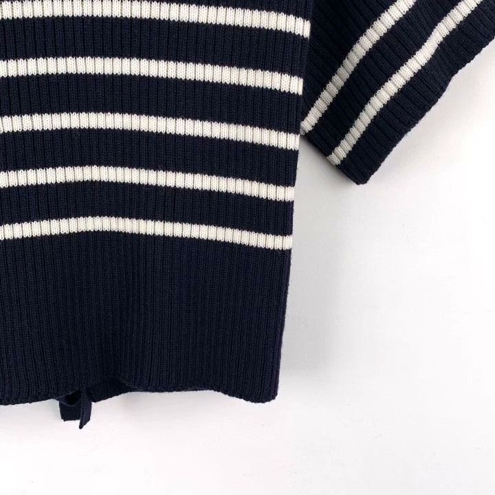 Dior Dior Color Block Stripe Wool Back Cutout Sweater Size XXS / US 00 / IT 34 - 4 Thumbnail