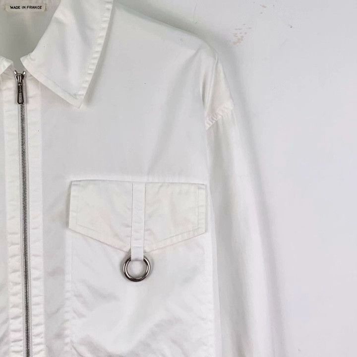 Hermes Hermes White Cotton Zip Shirt Jacket Size XS / US 0-2 / IT 36-38 - 3 Thumbnail