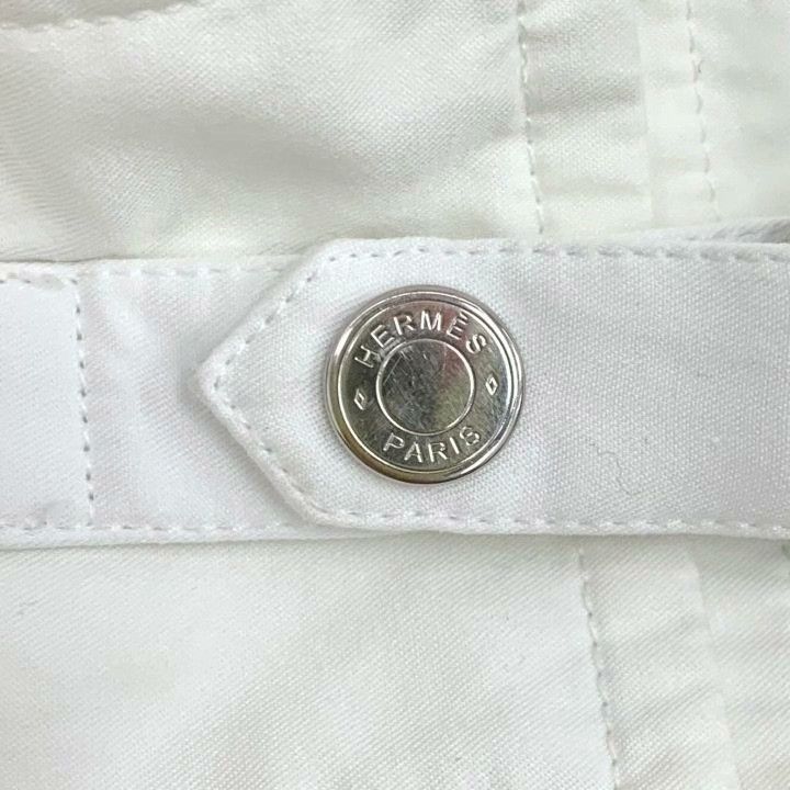 Hermes Hermes White Cotton Zip Shirt Jacket Size XS / US 0-2 / IT 36-38 - 5 Thumbnail