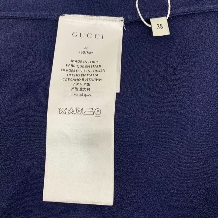 Gucci Gucci 2023 Blue Lace Silk Button-Down Shirt Size S / US 4 / IT 40 - 6 Thumbnail
