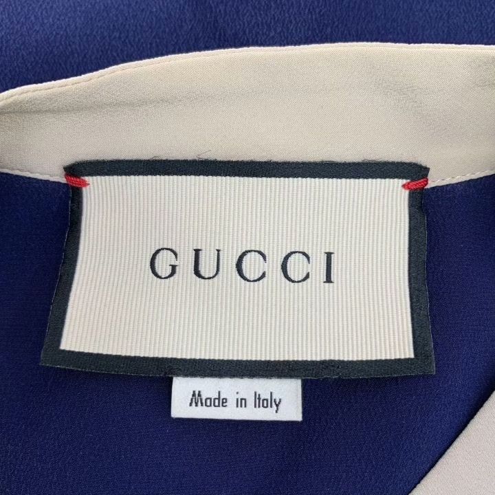 Gucci Gucci 2023 Blue Lace Silk Button-Down Shirt Size S / US 4 / IT 40 - 5 Thumbnail