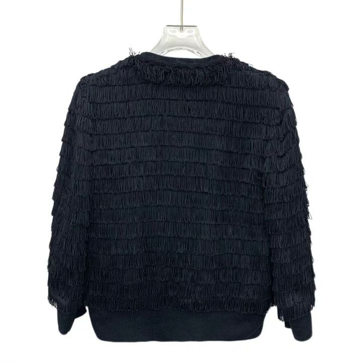 Dolce & Gabbana Dolce Gabbana Black Fringe Knit Coat Size M / US 6-8 / IT 42-44 - 2 Thumbnail