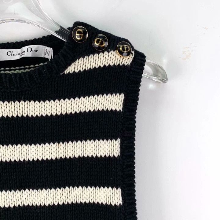 Dior Dior Black Striped Cotton Sleeveless Knit Vest Size XS / US 0-2 / IT 36-38 - 3 Thumbnail